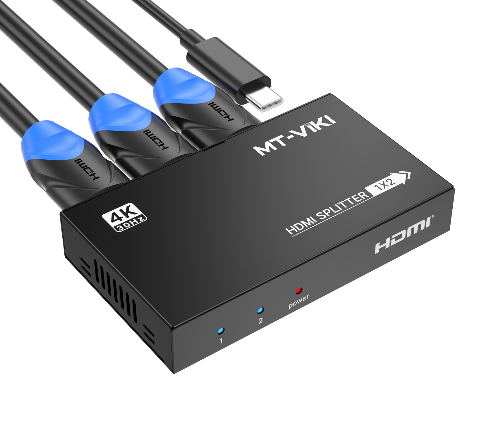 MT-VIKI 1 in 2 out HDMI 1.4 Splitter 4K 30HZ 2 Port Dual Monitor Display TV HDTV