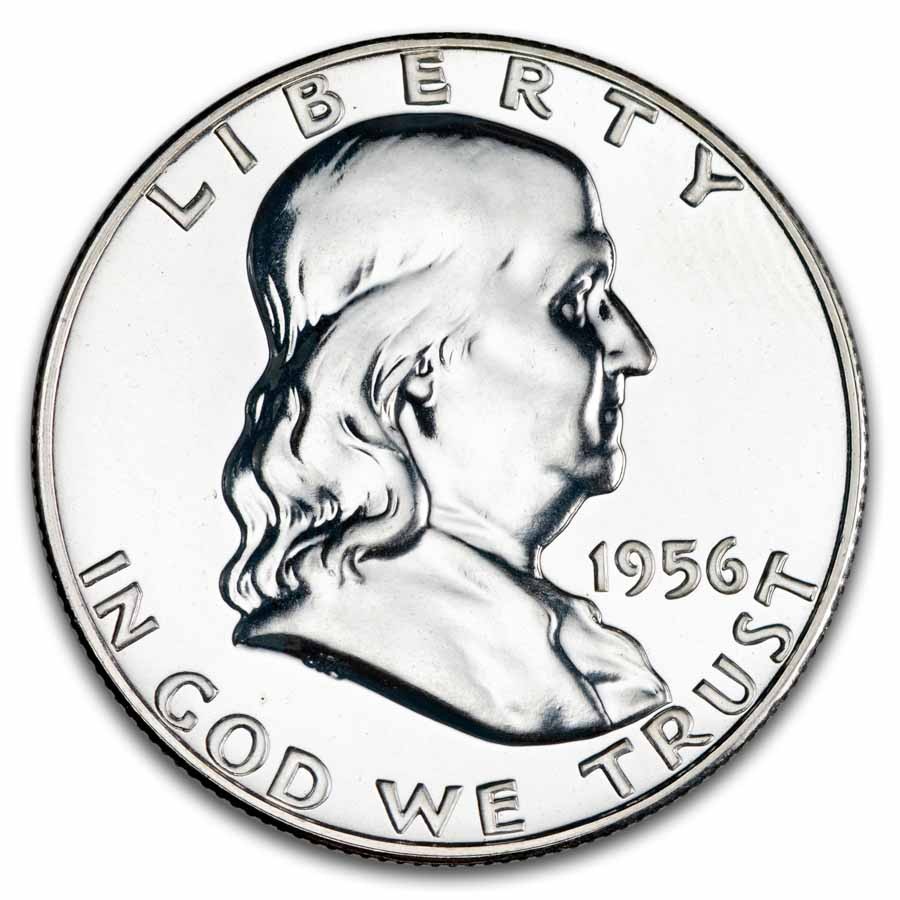 1956 Franklin Half Dollar Proof (Type-II) 3 Feathers