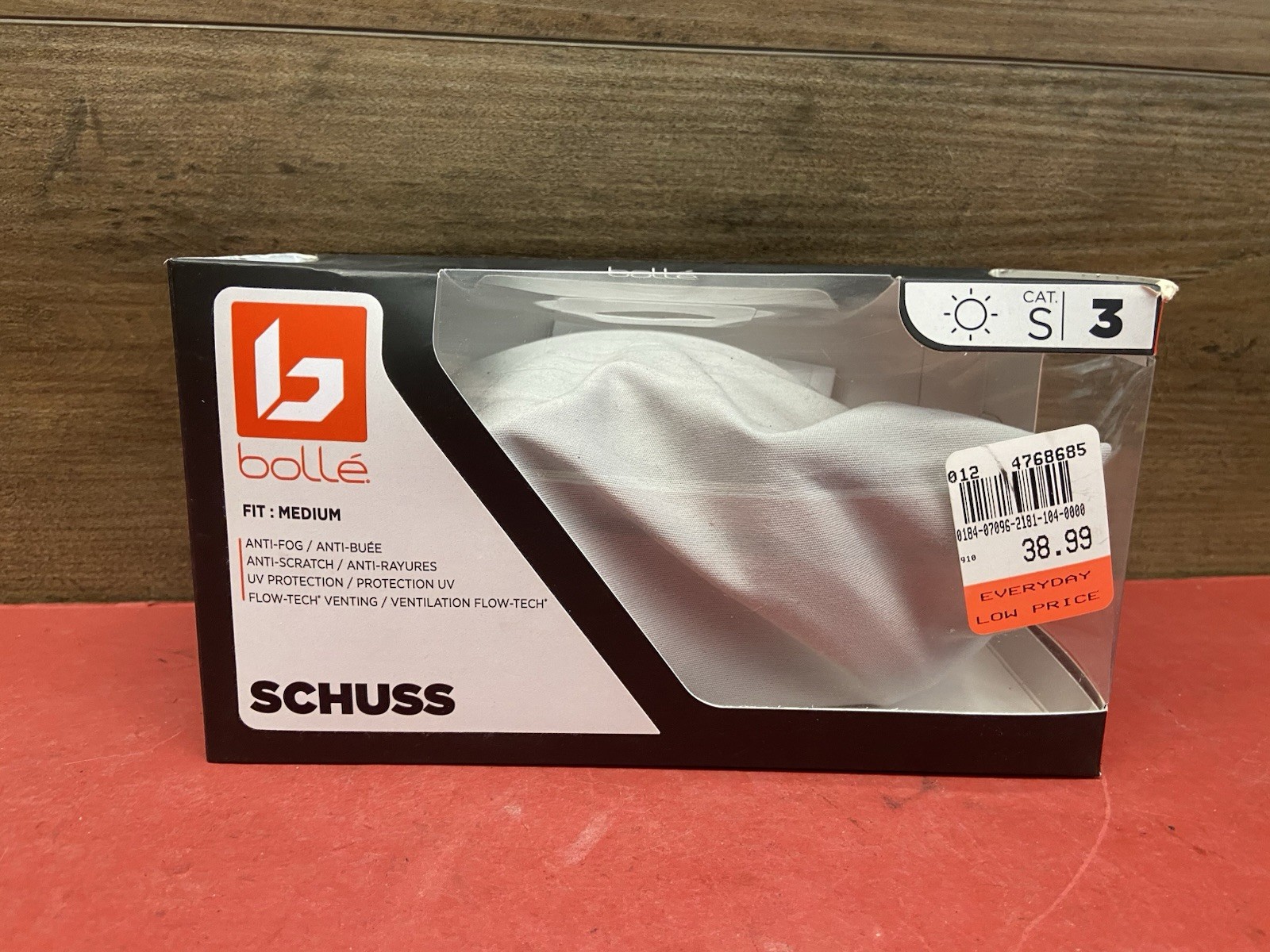 Bolle Schuss Ski Snowboard Goggles Matte White Frame Bronze Blue Mirror Lens S3