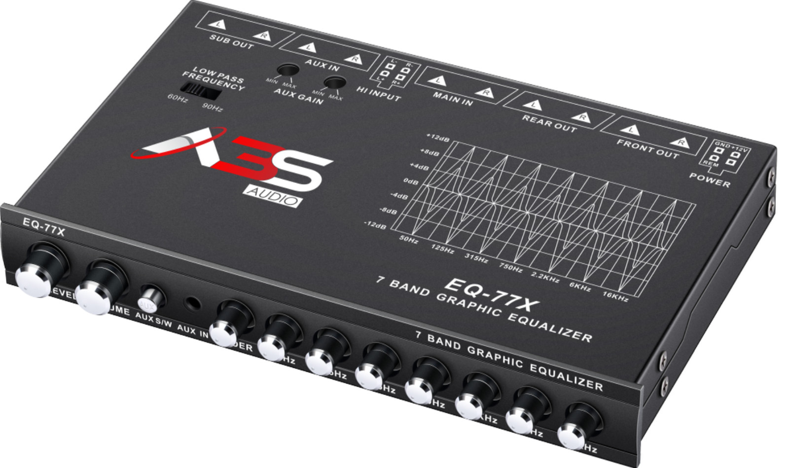 NEW A3S AUDIO 7-BAND GRAPHIC EQUALIZER W/ FRONT 3.5MM AUX INPUT & REAR RCA AUX