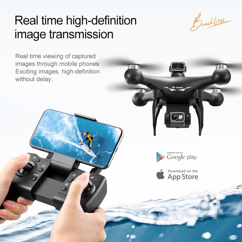 S116 4K Drone RC Brushless Dual Camera WiFi FPV Foldable Quadcopter ND