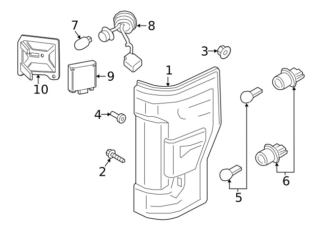 Genuine Ford Backup Lamp Bulb Socket HC3Z13410B