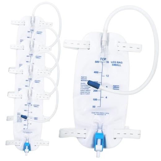 5 Pack 500ml Leg Bag with 18” Tubing – Portable & Wearable for Blue-5pcs-500ml