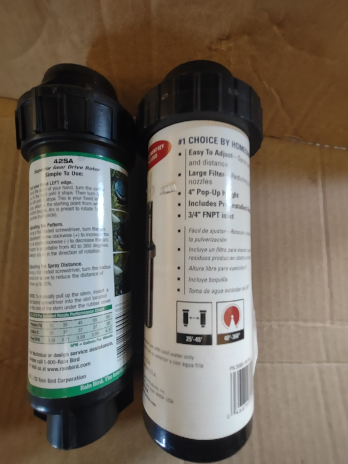 Rainbird 42SA and Orbit Voyager II sprinkler heads 1 of each in this Lot