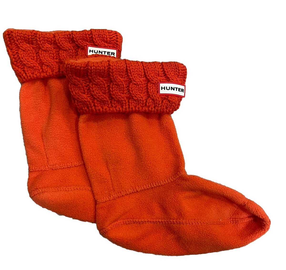 Hunter Original Kids Cable Knit Cuff Welly Boot Socks Size Large 4579