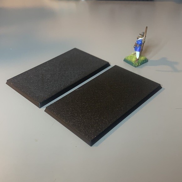 Pack of 2 60mm x 100mm Rectangle Solid Top Warhammer Wargames Bases