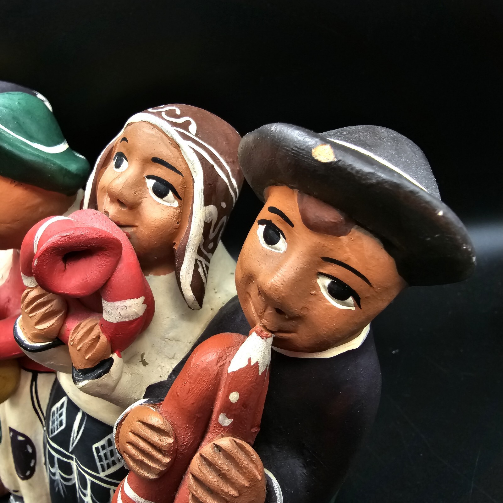 Peru Clay Flute Musician's Folk Art