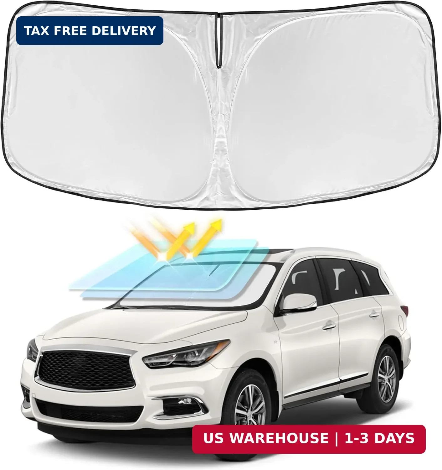 for Infiniti QX60 2014-2025 2026 Windshield Sun Shade - 4 Layers Car Sunshades f