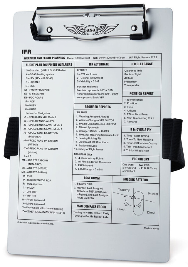 NEW BRUSHED ALUMINUM IFR Pilot Kneeboard FOR COCKPIT