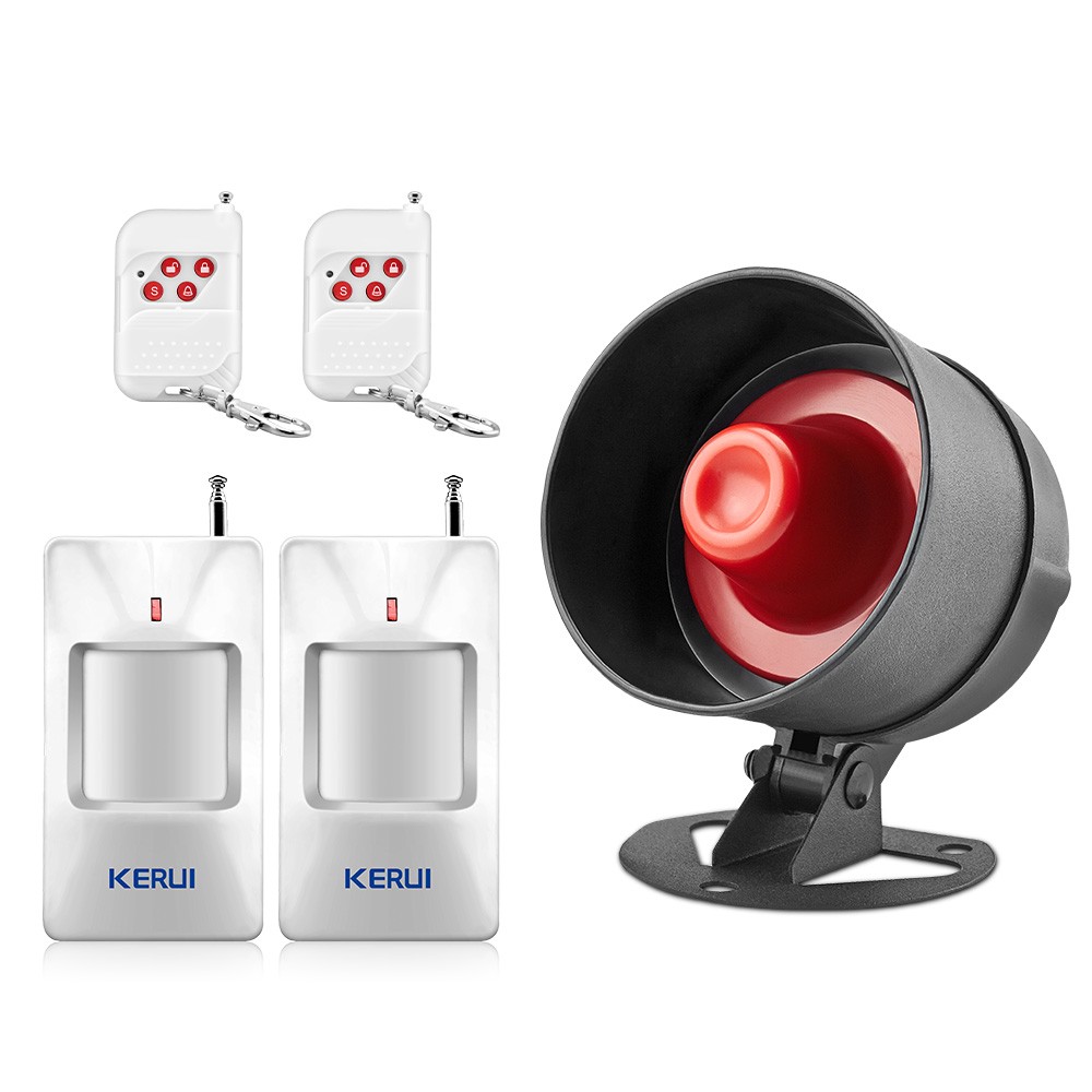 Home Office Garden Garage Security Alarm System Kit - Loud Siren, Remote Control