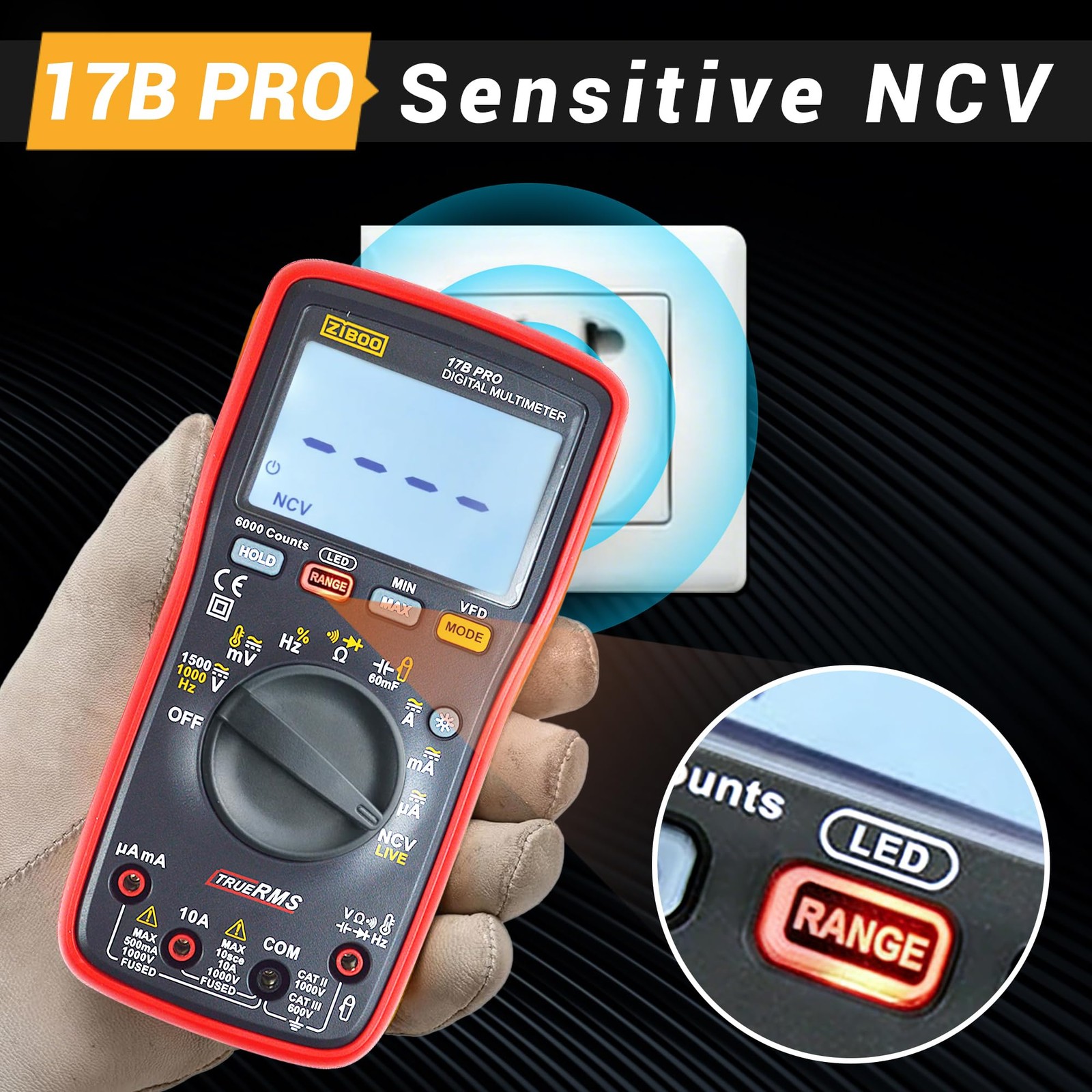 17b Pro True Rms Digital Multimeter Measures Ac/dc Voltage And Current Measureme