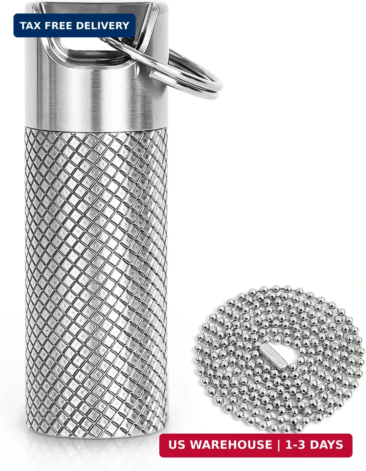 100% Waterproof Titanium Pill Box Keychain - TSA Approved, Strong and Heat Resis
