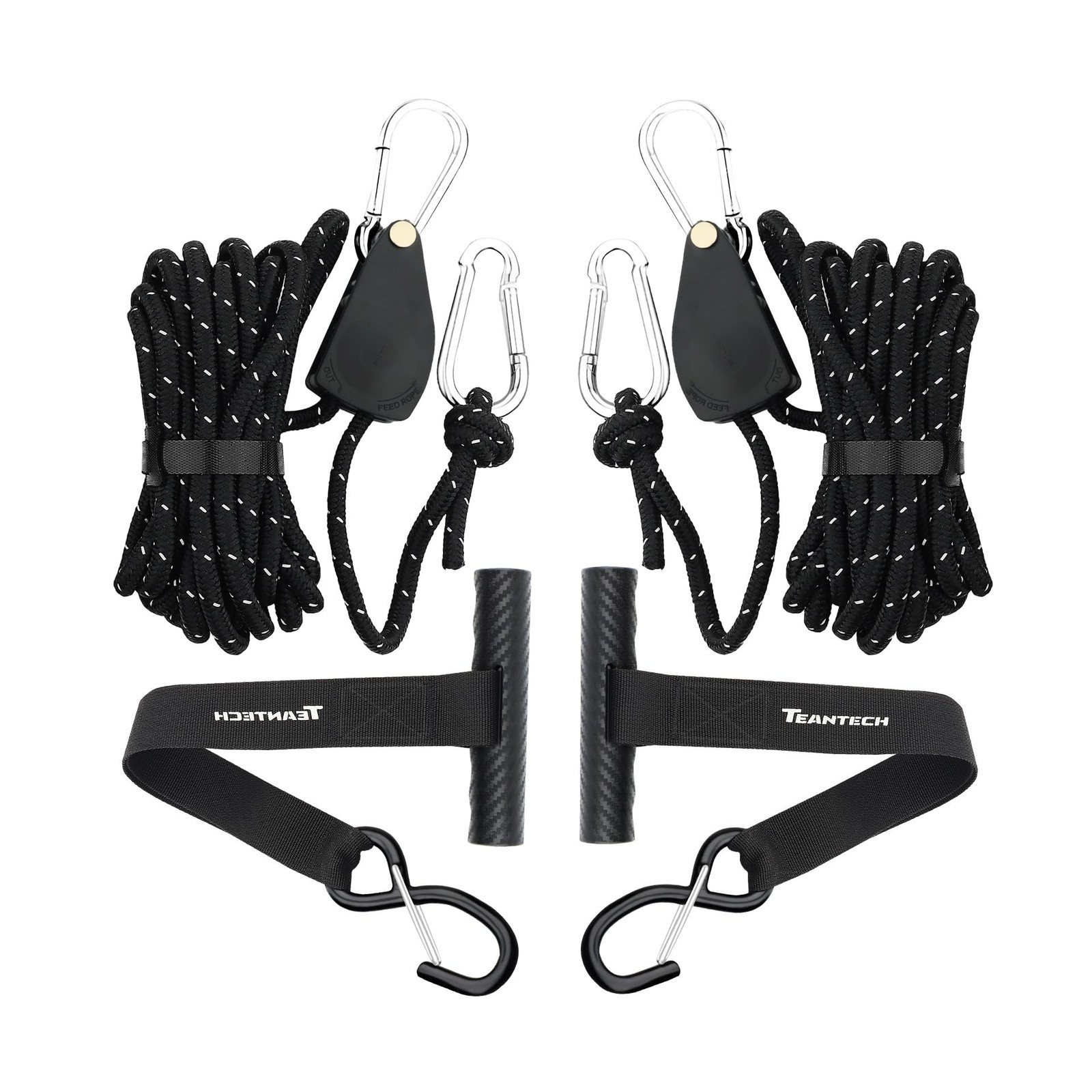 Kayak Tie Down Straps Kit – Bow & Stern Loops, Heavy Duty Ratch... USA Fas