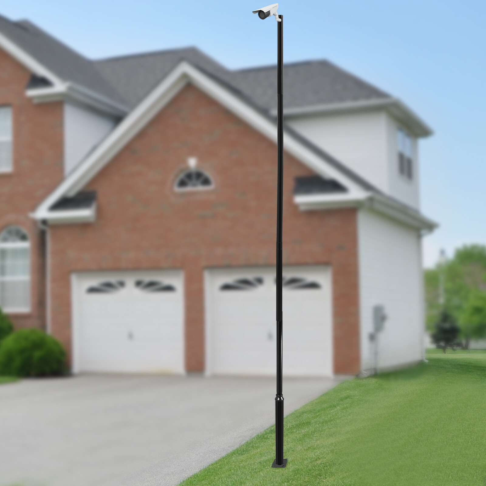 6m Commercial Solar Street Light Pole Outdoor Pole Dusk-to-Dawn Road Lamp Pole