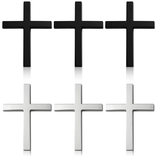 6Pcs Car Cross Metal 3D Stickers, Self-Adhesive Christian Cross Stickers