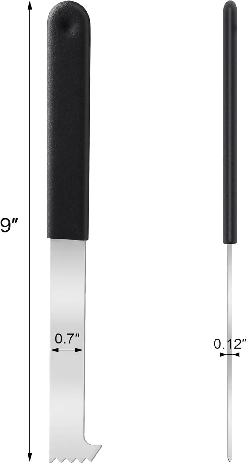 Ergonomic Paver Extractor Tools - 2 Piece Set with Robust Micro-Tooth Scraper