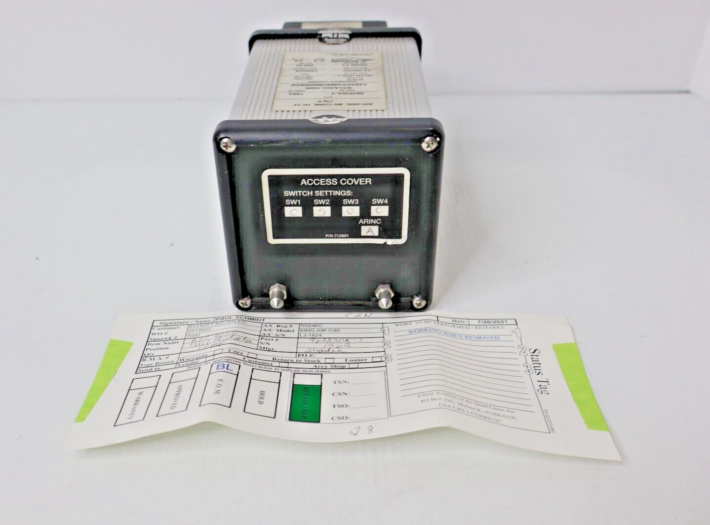 Shadin Avionics ADC2000 Air Data Computer 962830A-3 (14-28 VDC) Removed Working
