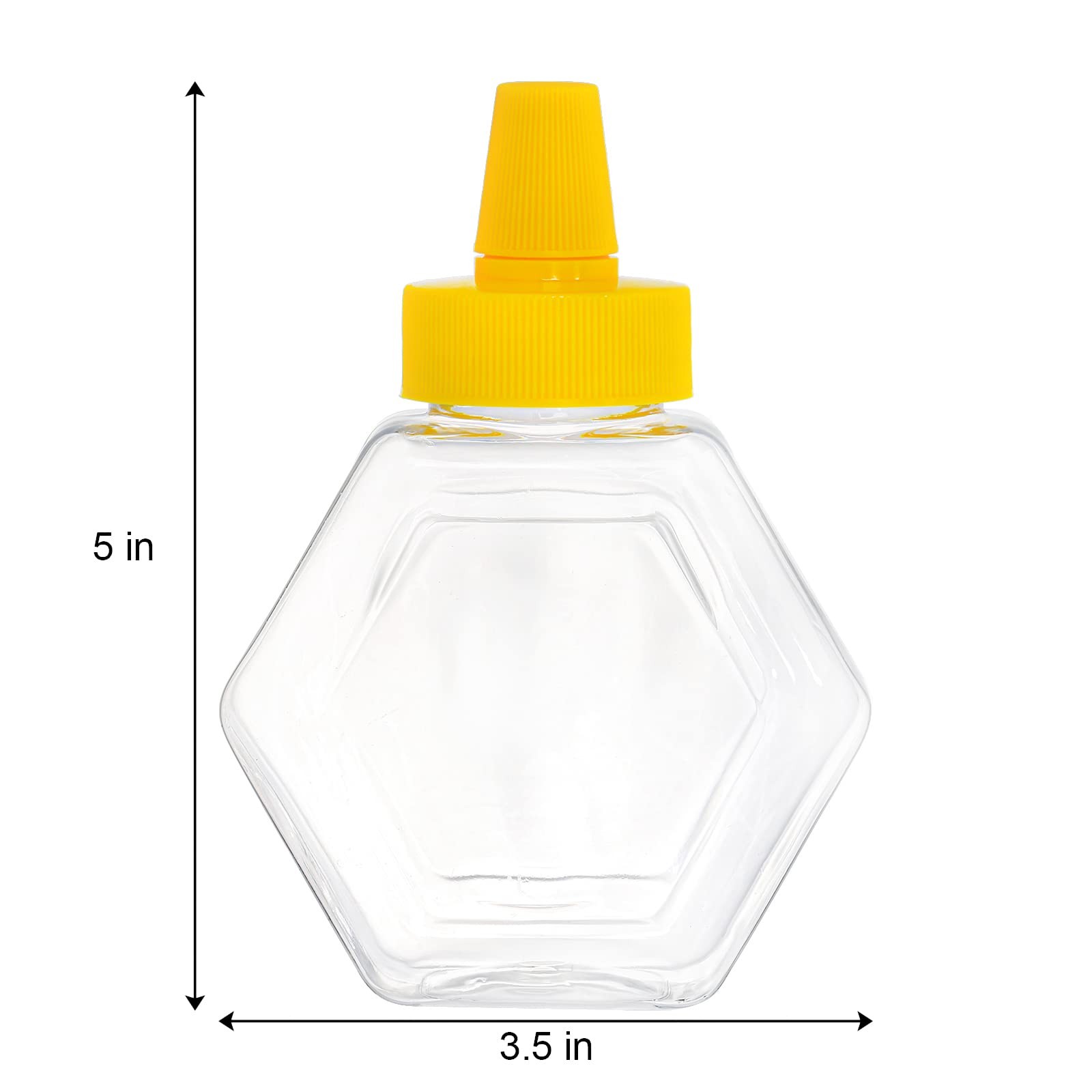Elsjoy 16 Pack Plastic Honey Bottle Jars, 7 Oz Squeeze Bottles Empty Clear