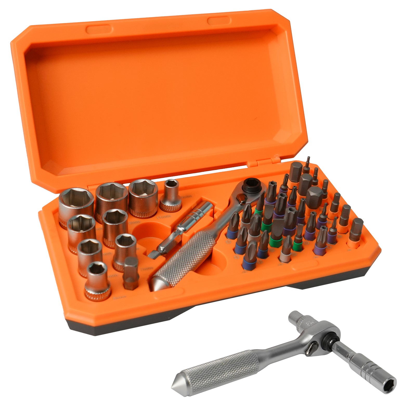 42pcs Precision Ratchet Screwdriver Set Repair Tool Kit Torque Wrench Sockets