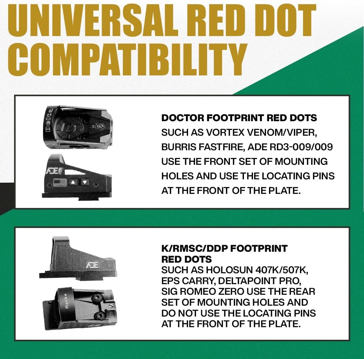 Ruger Mark I,II,III IV Optic Mount Plate FOR Vortex Venom Enclosed, RMSc Red Dot