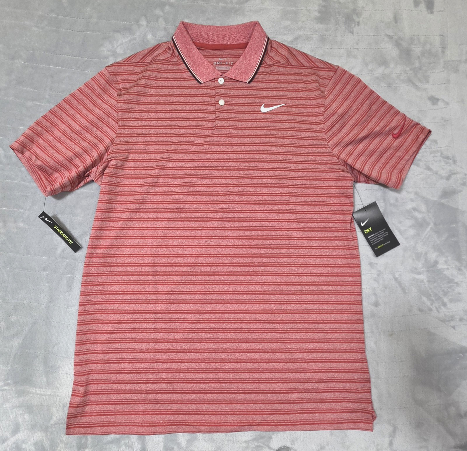 Nike Golf Dri-Fit Vapor Control Men's Polo Shirt Size Medium Striped