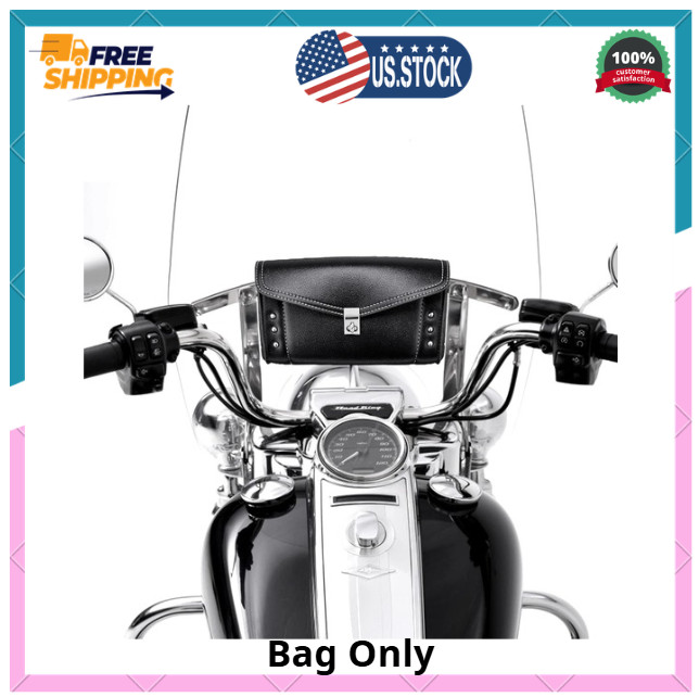 Motorcycle Windshield Bag Windscreen Studded Pouch for Road King 1995-2019 2020