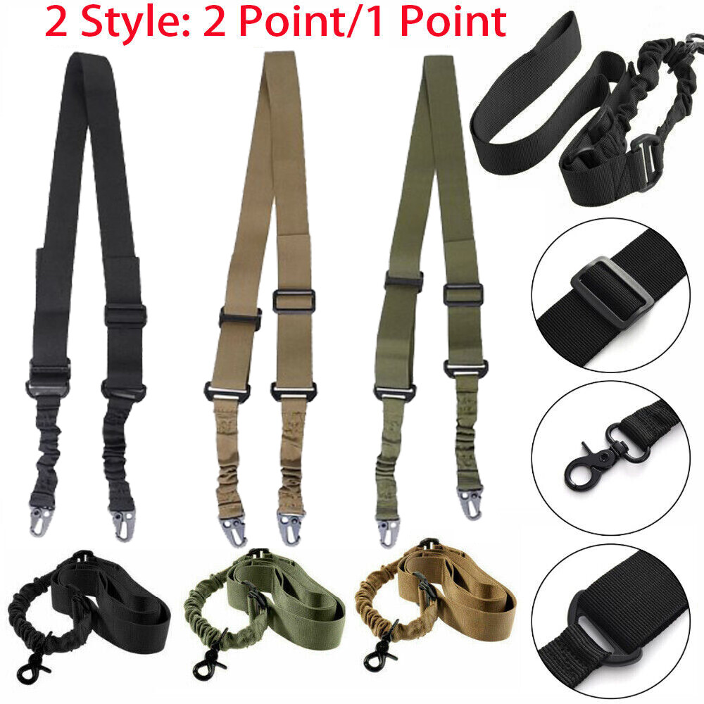 Adjustable Heavy Duty Tactical One Single Point 2/3 Point Gun Rifle Sling Strap
