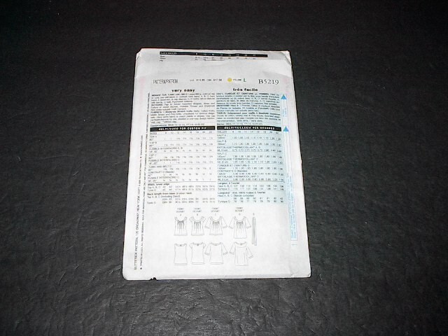 Butterick Pattern 5219 Misses' Loose-Fitting Pullover Top, Tunic & Belt 8~14 Unc
