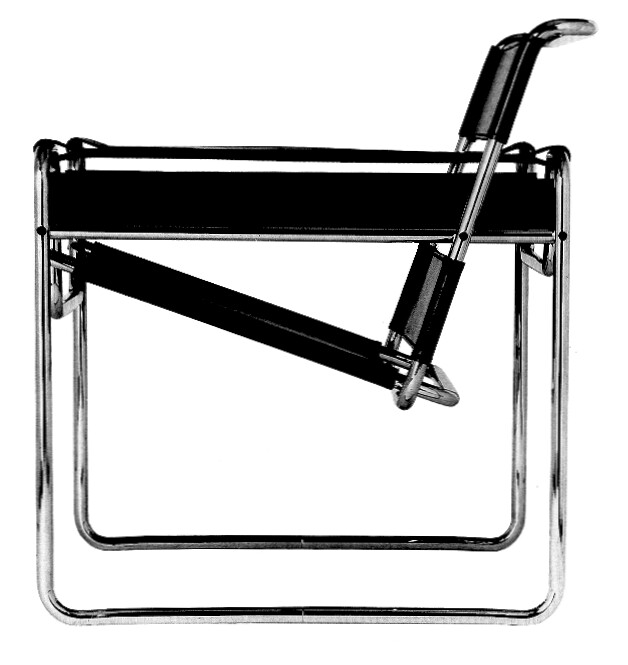BREUER WASSILY CHAIR SET BLACK LEATHER PARTS MADE IN ITALY for PALAZZETTI
