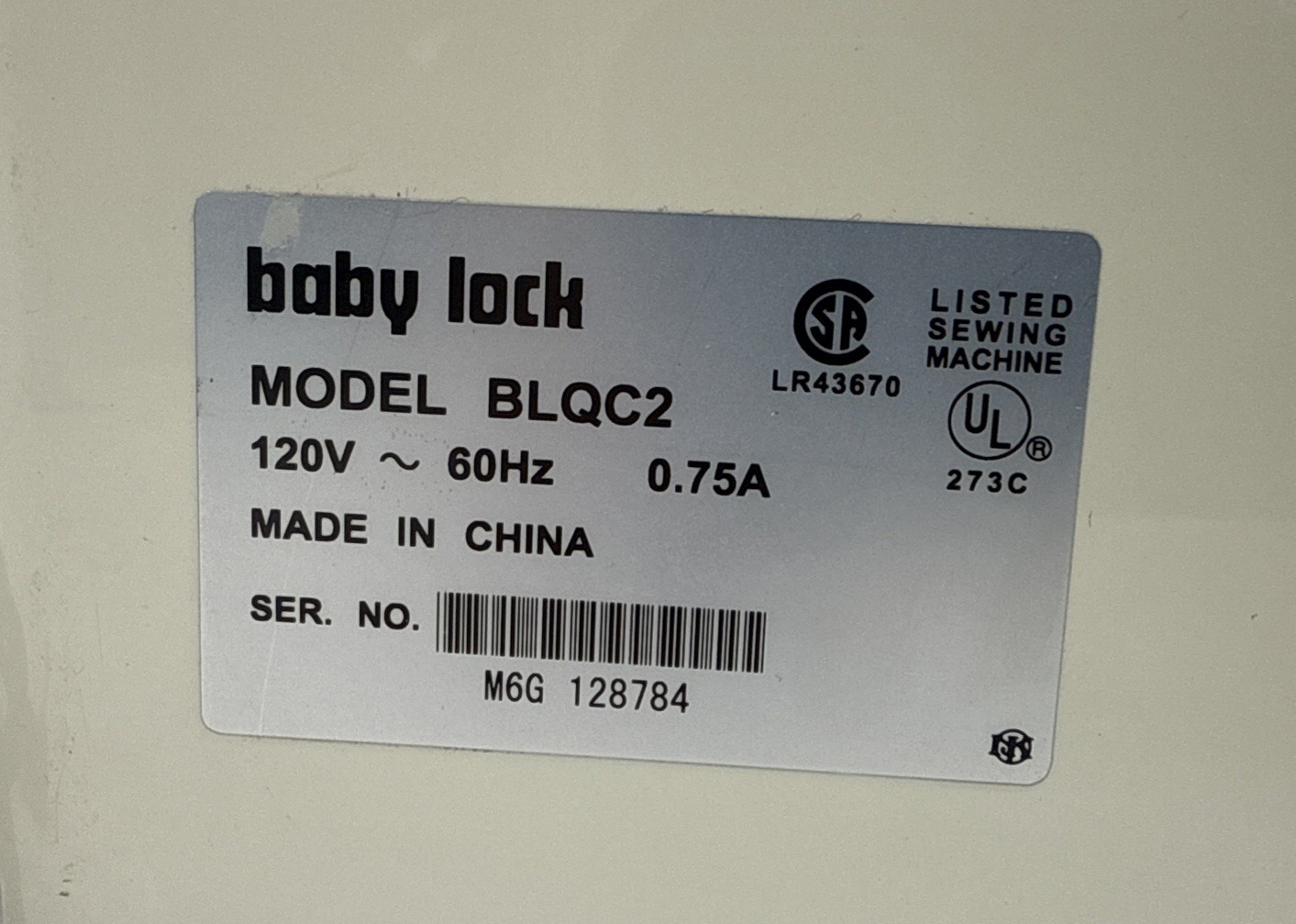 Baby Lock Quilter's Choice (BLQC2)