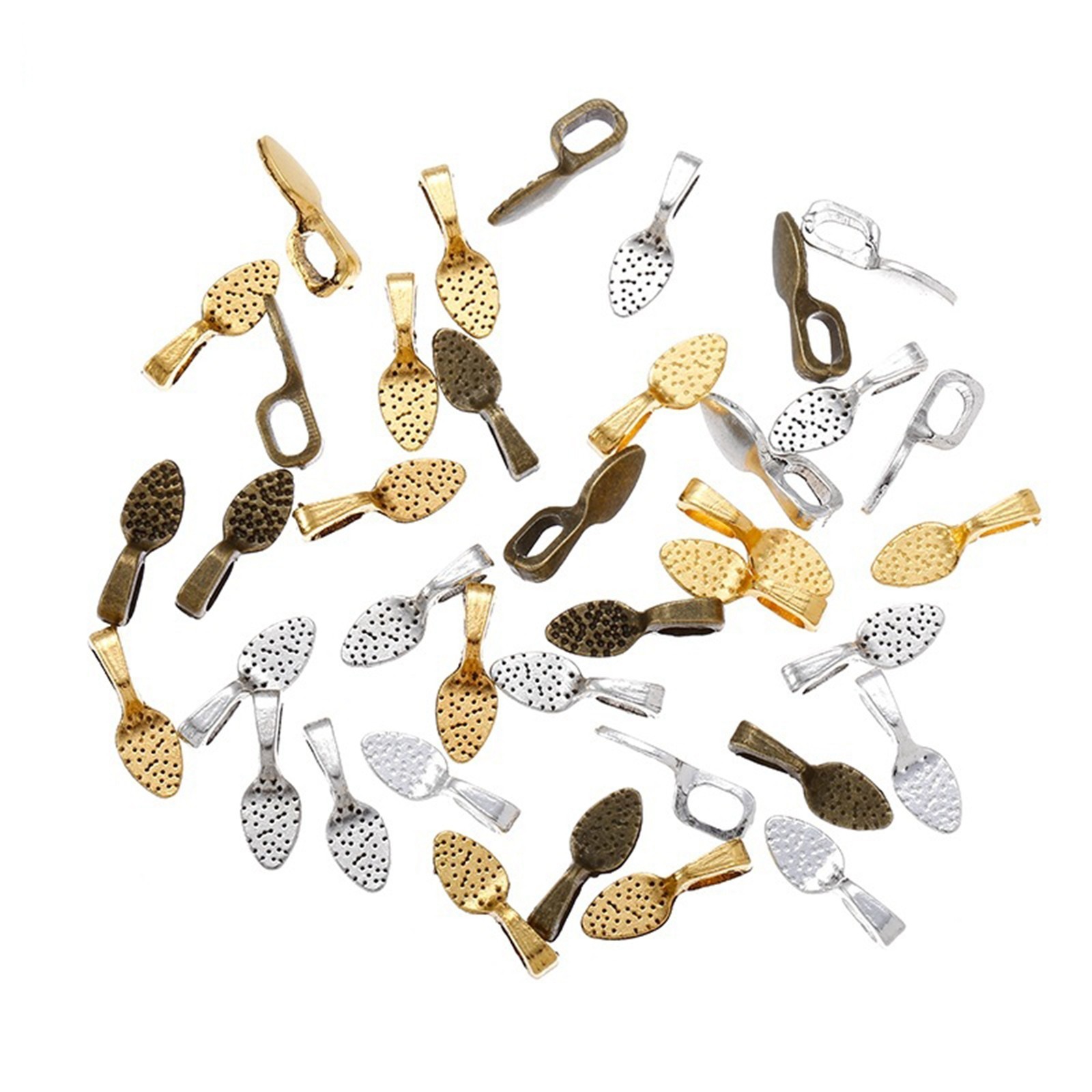 100 Alloy Glue on Bails Pendant Cabochon 15X5mm Small Pendant Bails Holders