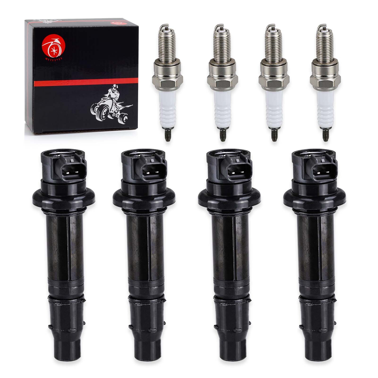 4 x Ignition Coil & 4 x Iridium Spark Plugs for Yamaha FZ1 2006 2007 2008 - 2014