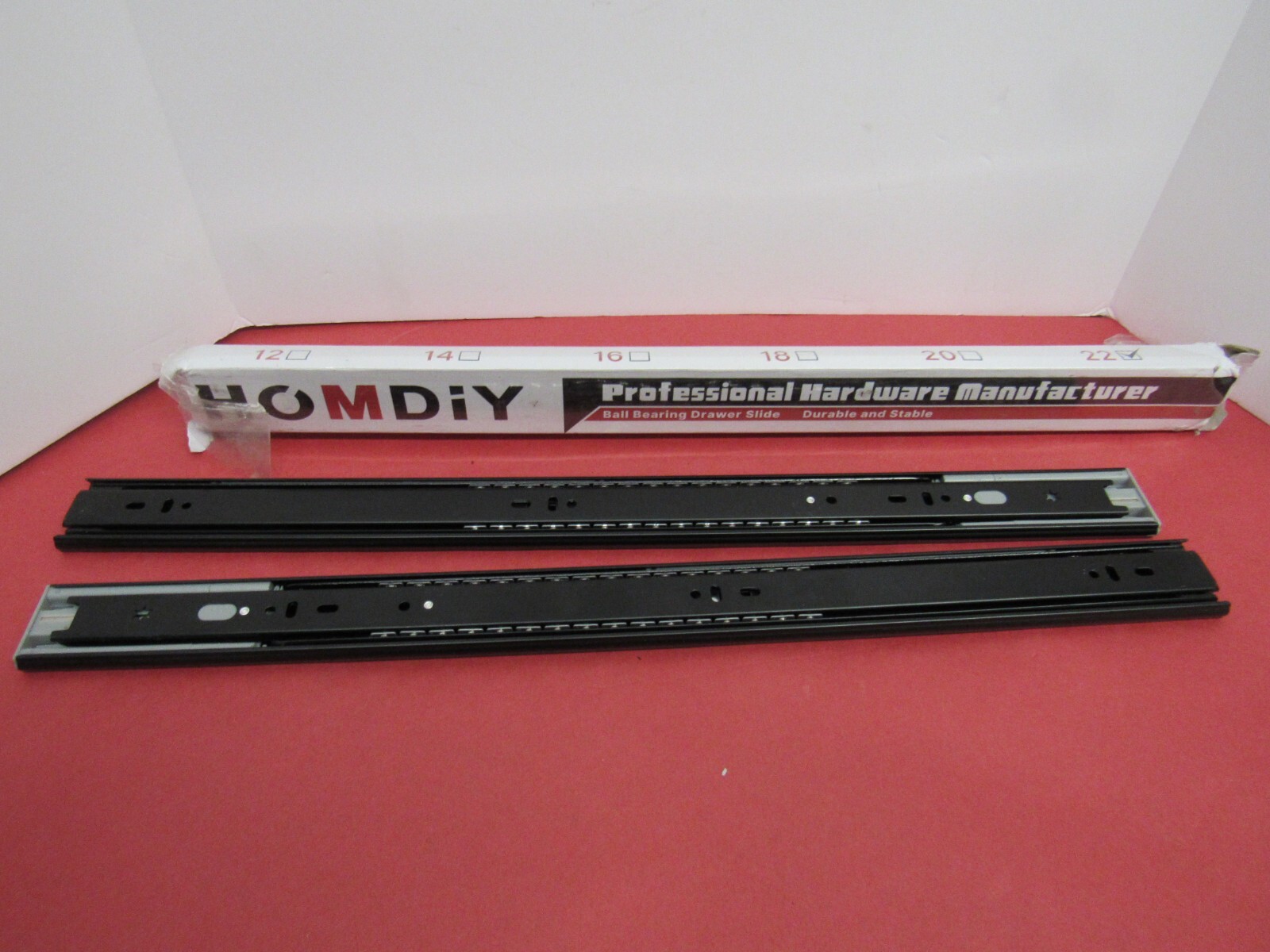 1 Pair HOMDiY Professional 22" Soft Close Ball Bearing Drawer Slides 100lb