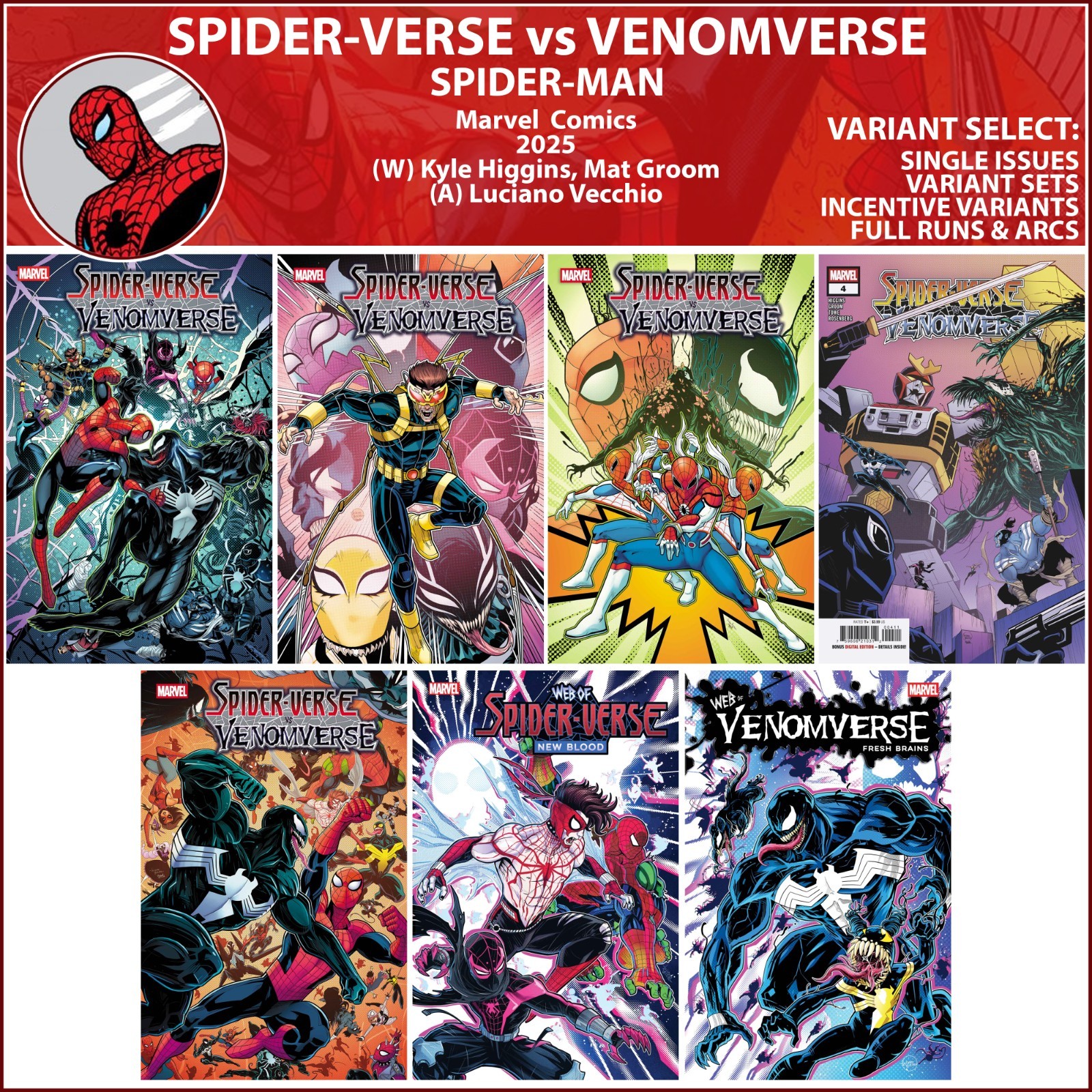 Spider-Verse vs. Venomverse (2025) #1 2 3 4 5 Marvel COVER SELECT