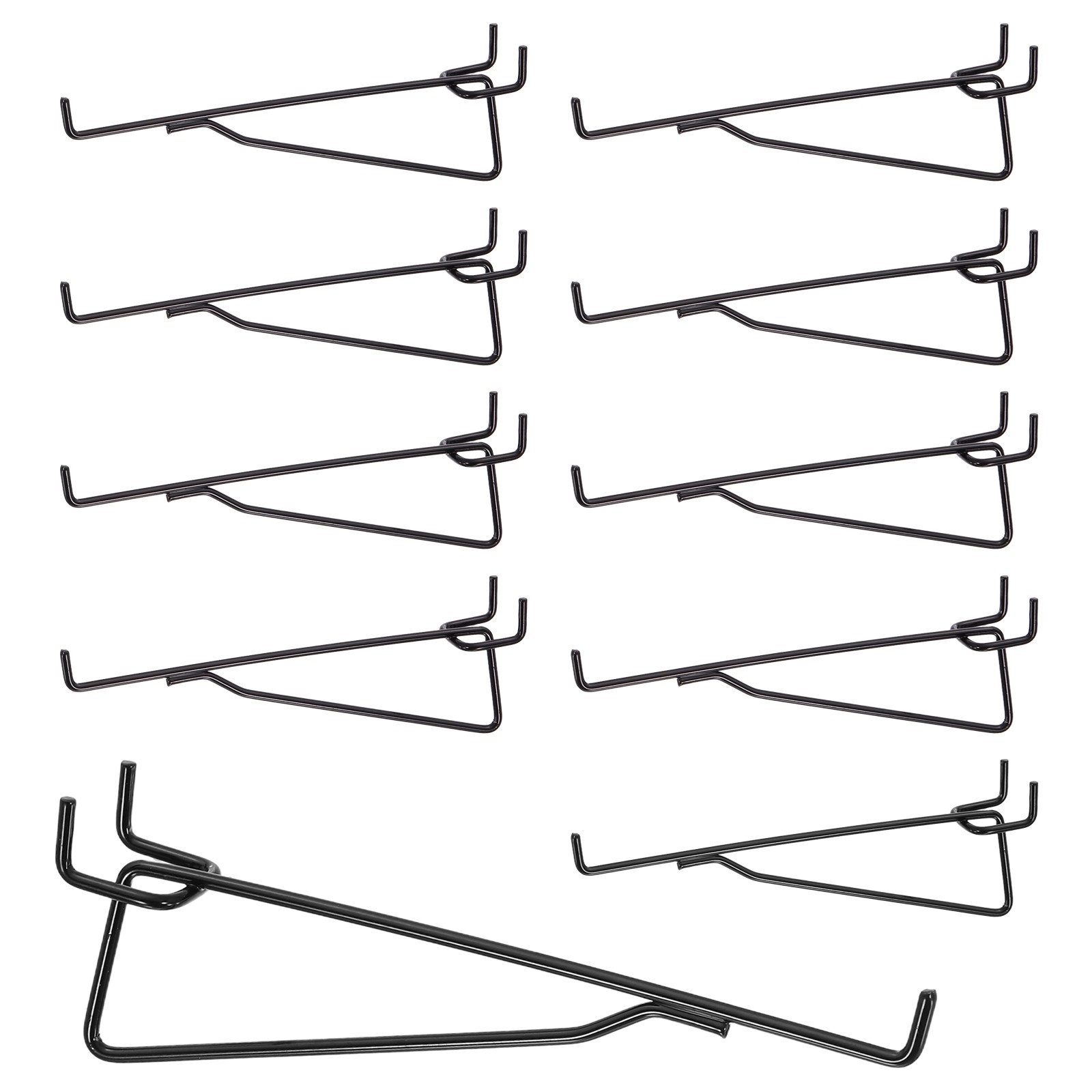 10Pcs Pegboard Shelf Hooks, 6.3 in Peg Board Brackets 0.12"T Fit 0.98" Pegboard