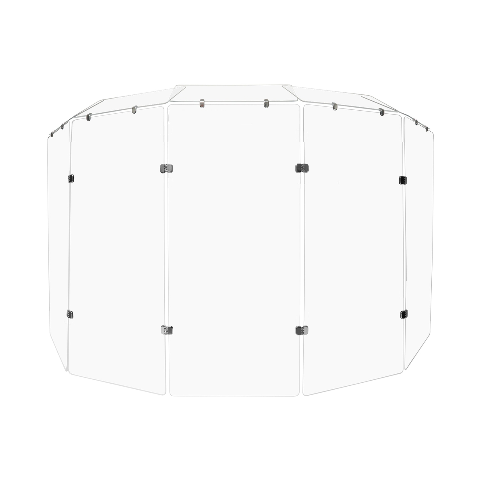 PENNZONI Drum Shield 4ft Acrylic Panels w/ Deflector & Bright Chrome Hinges