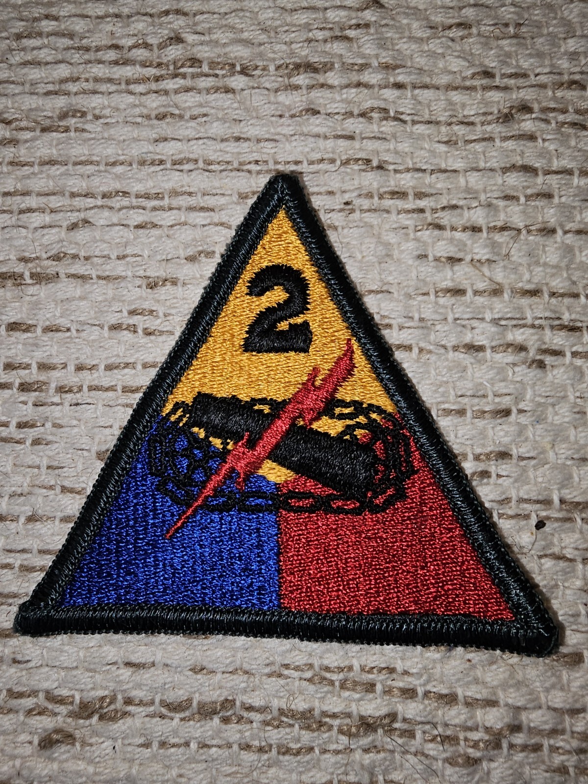 WWII US Army 2nd Armor Tank Battalion Division Patch x1 L@@K!!!