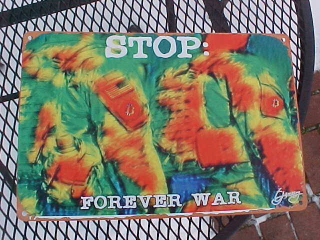CRYPTO METAL ART: BITCOIN ARMY STOP WAR METAL SIGN NOS UNIQUE BITCOIN CRYPTO!