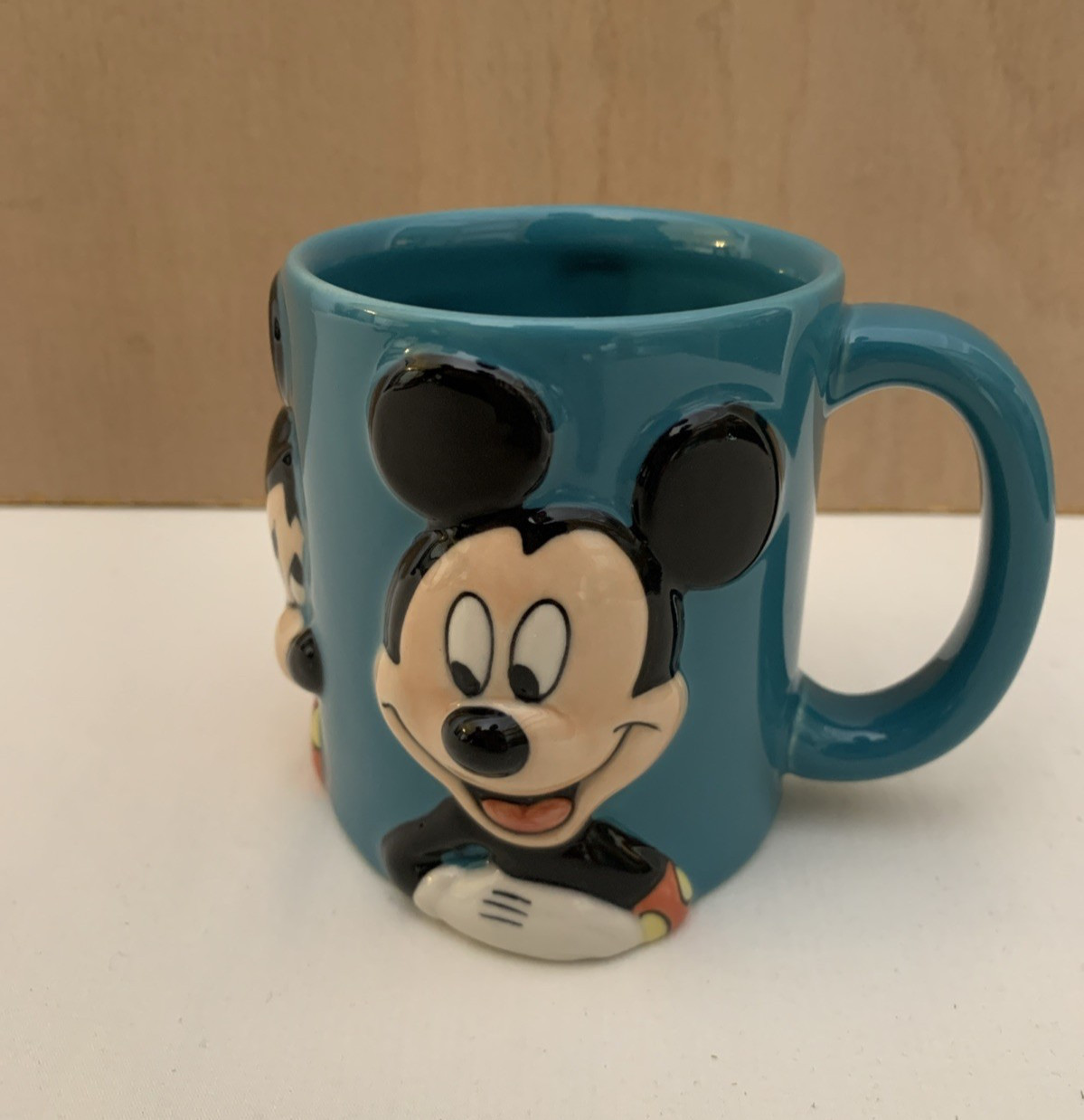 Disney - Mickey Mouse 3D Embossed Coffee/Tea Mug - Teal - Pre Loved - VGC