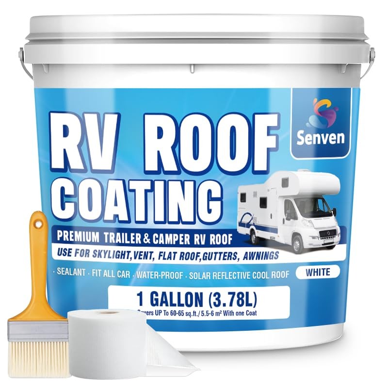 RV Roof Sealant RV Roof Coating RV Roof Sealant White 1 Gallon Waterproof Sol...