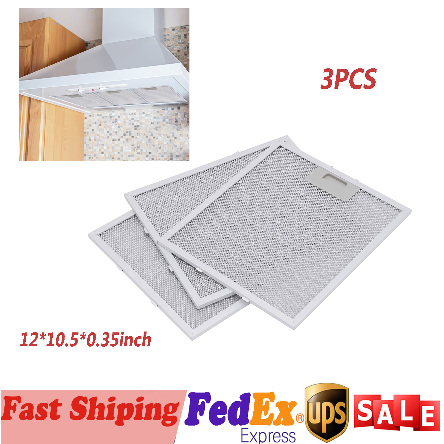 Range Hood Filter Replacement, For Whirlpool, Jenn Air, 3-Layer Aluminum Mesh US