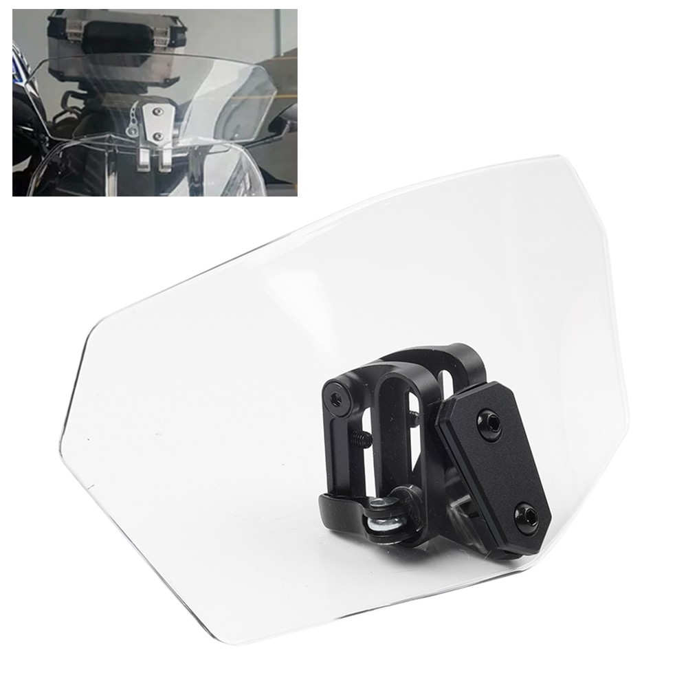 Adjustable Motorcycle Universal Clip-On Windshield Extension Air Wind Deflector