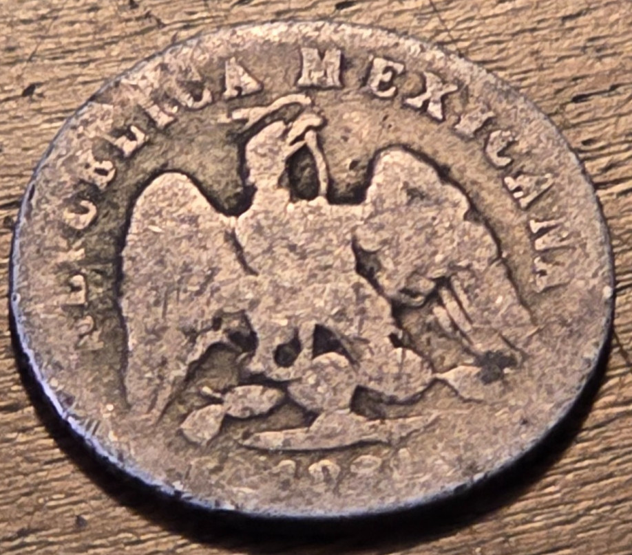 1891 Mexico 10 Centavos ZsZ Silver Zacatecas World Coin