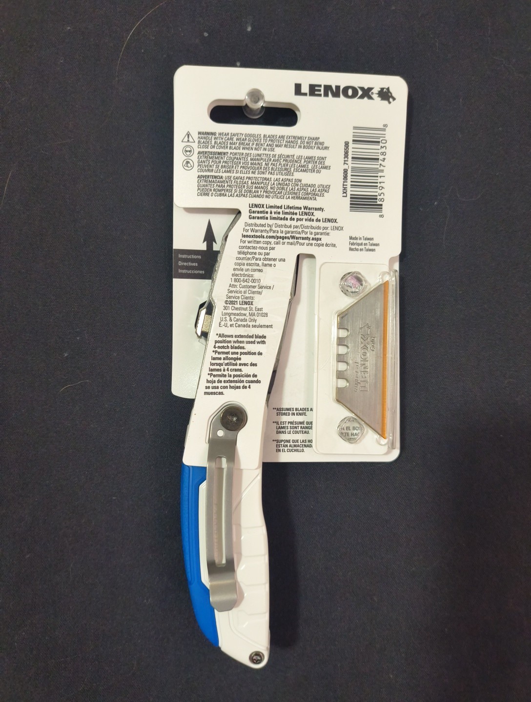 LENOX TOOLS Utility Knife, 3-Blade, Retractable, Foldable and Portable, Blade St
