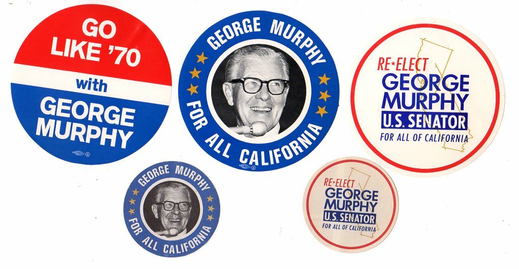 1970 George Murphy California Senator Campaign Sticker Set