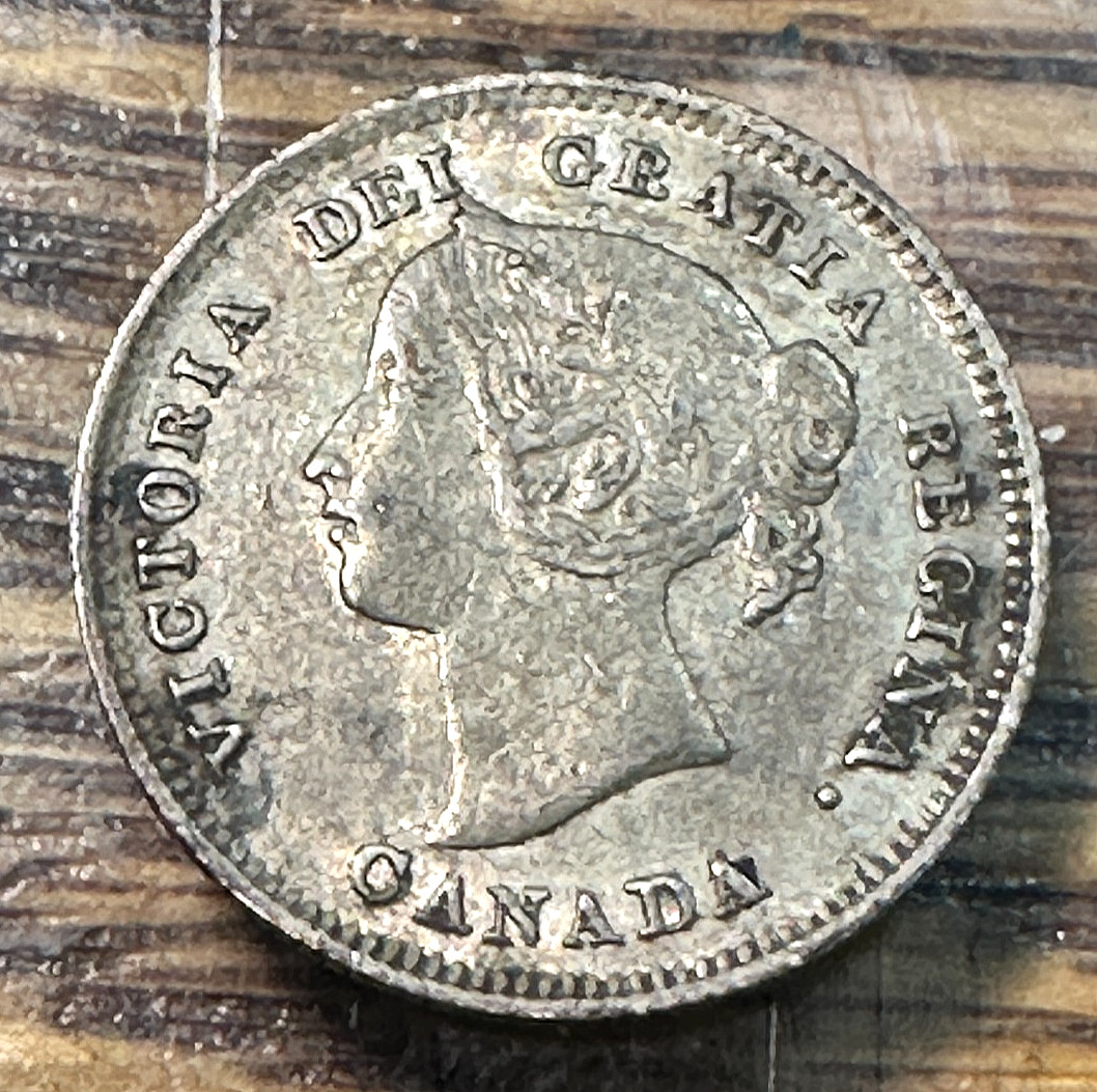 1899 Canada 5 Cents Nice Original AU CHRC
