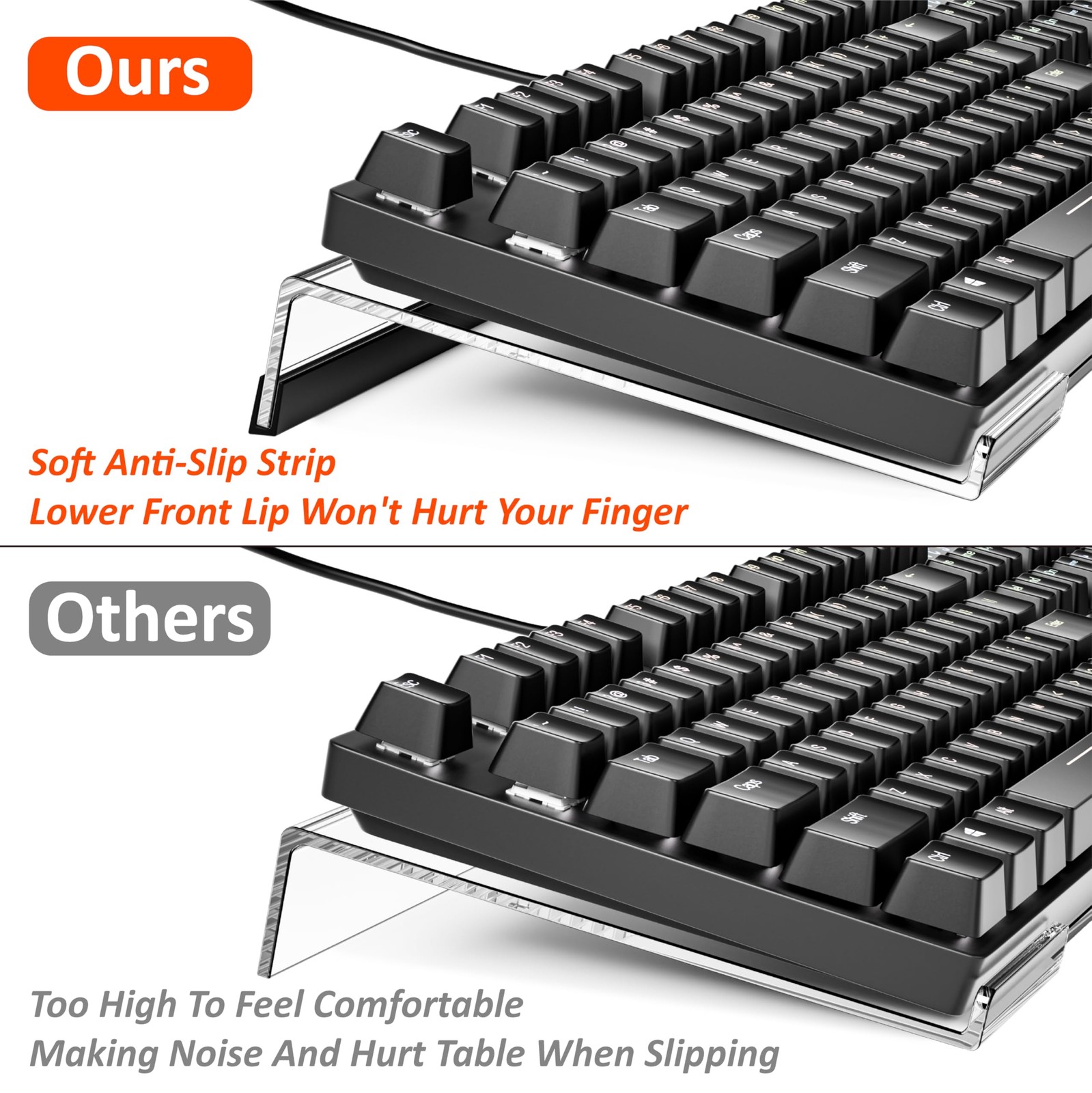 Computer Keyboard Stand PC Keyboard Stand, Acrylic Tilted Keyboard Stand for ...