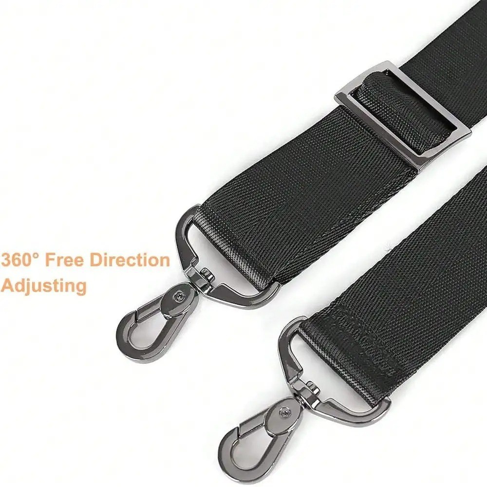 56-Inch Adjustable Thick Soft Universal Replacement Shoulder Strap, Black