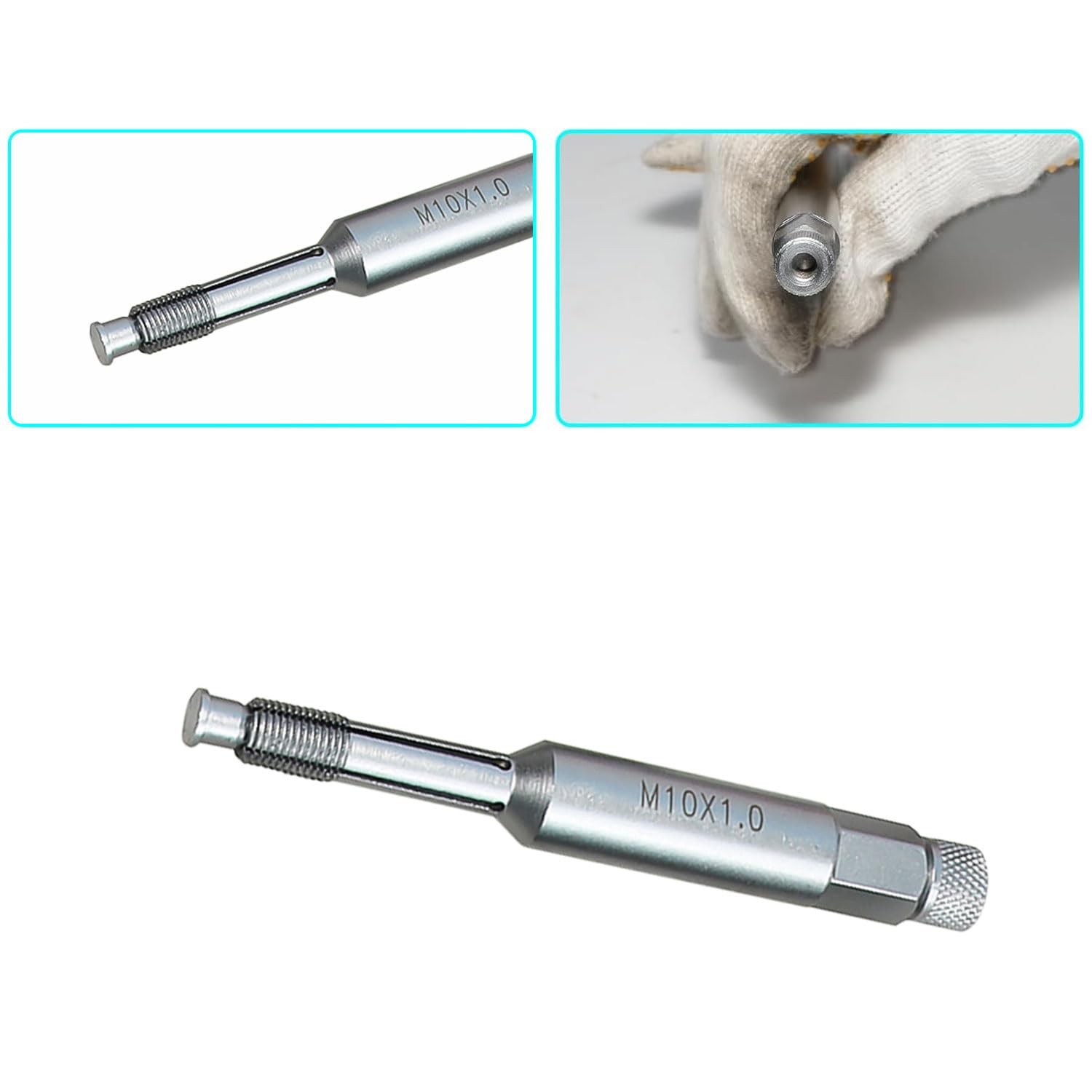 Spark Plug Thread Repair Tool M10x1.0 Back Tap Heavy Duty Steel Engine Cylinder