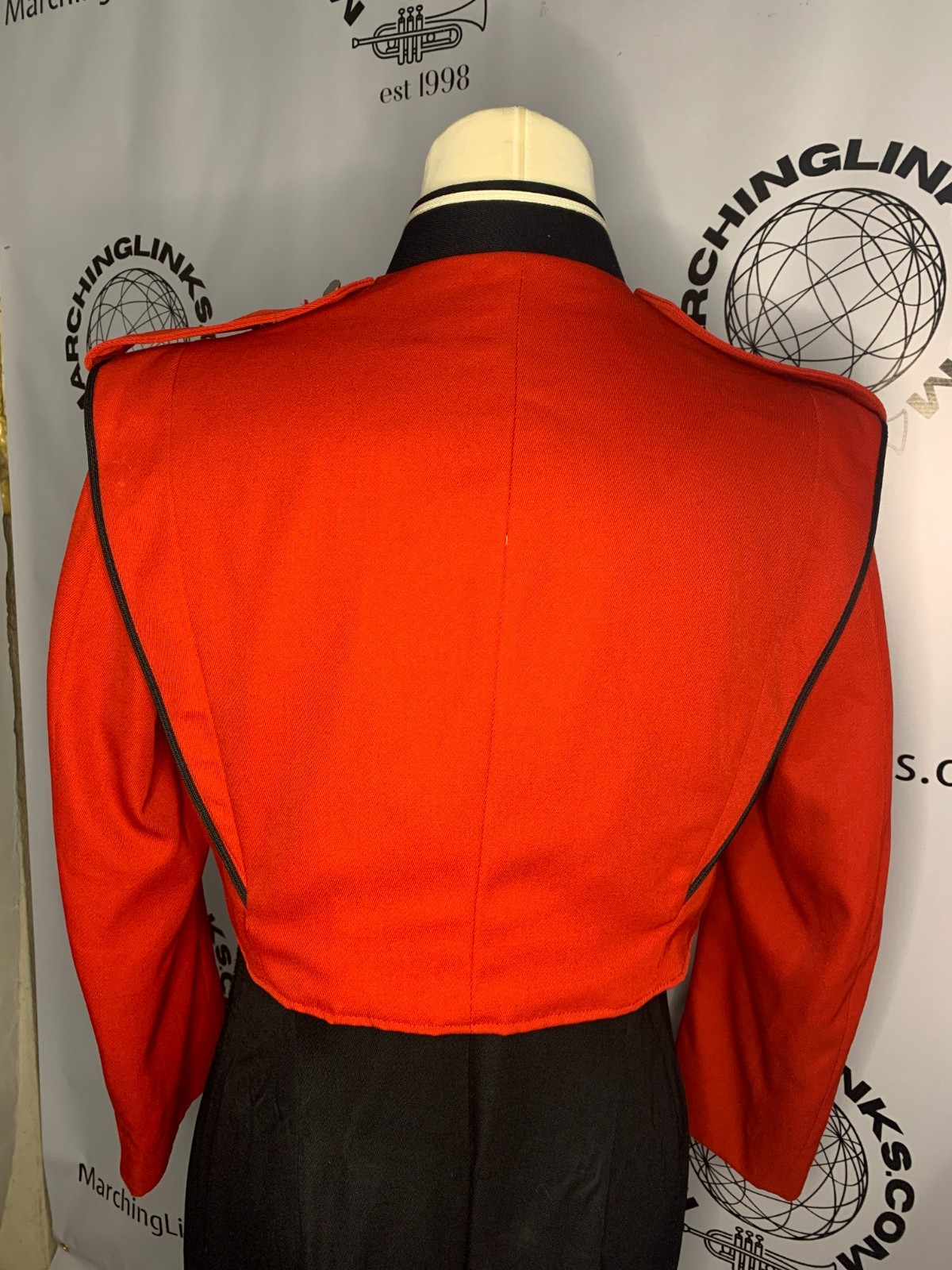 Red, White & Black Marching Band Jacket Size 42 Short - Authentic